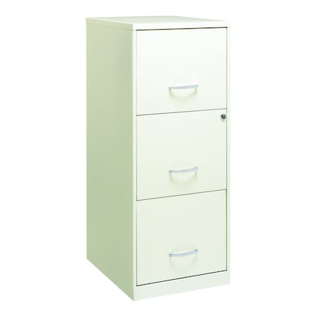 Space Solutions 14.25 in W 3 Drawer Vertical File Cabinet, Pearl White 22618