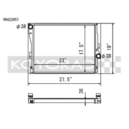 Koyo 36 mm Radiator for 1999-2005 BMW E46 Non M3 M-T VH422857