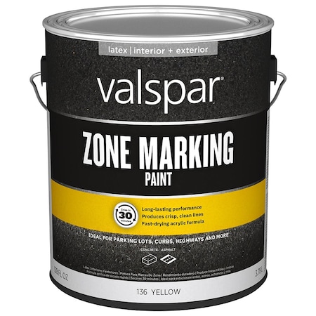 Valspar 1 Gal Valspar Paint 136 Yellow Zone Marking Paint Acrylic Traffic/Zone Marking Paint, Flat 135