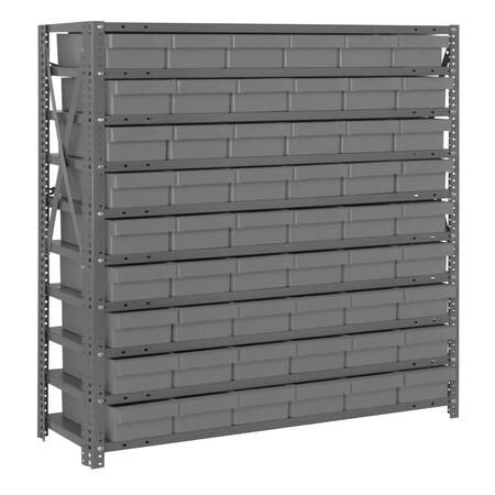 Quantum Storage Systems 10 SHELF OPEN UNIT W/54 GRAY BINS 1239-401GY