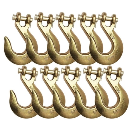 Mytee Products 3/8in Clevis Slip Hook G70 Tow Chain Wrecker Truck Trailer Tie Down, 10PK CH38-SHx10