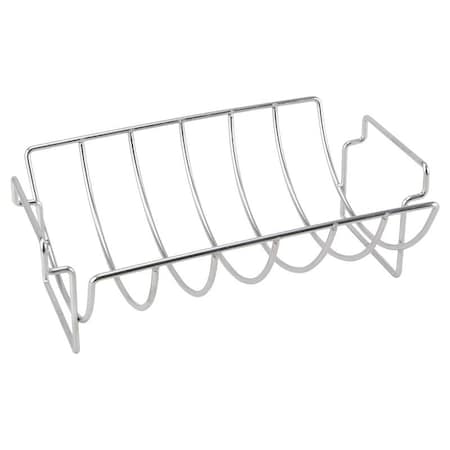 Omaha Rib and Roast Holder, 1412 in L, Stainless Steel, Stainless Steel, Buildin Handle BBQ-37237