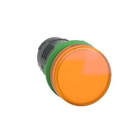 Schneider Electric Monolithic pilot light, Harmony XB5, grey plastic, orange, 22mm, universal LED, plain lens, 24V AC DC XB5EVB5