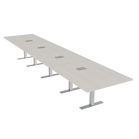 Skutchi Designs 18 Person Conference Table With Power Unit | 18' Rectangular Table | Harmony Series HAR-REC-48x216-T-K458-ESIL