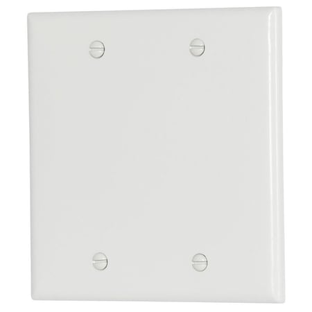 Eaton Wiring Devices Wallplate, 4-1/2 in L, 4.56 in W, 0.08 in Thick, 2 -Gang, Thermoset, White 2137W-BOX