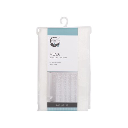 Zenna Home 72 in. H X 70 in. W White Just Leaves Shower Curtain PEVA CPRJLWWL
