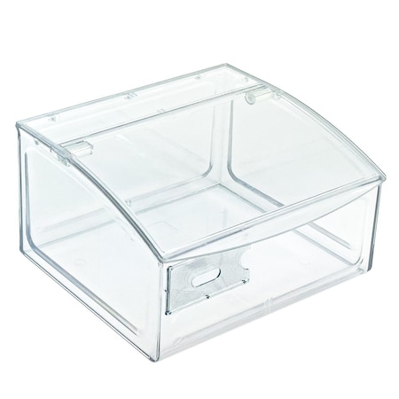 Azar Displays Clear Styrene Candy Bin Hinged Lid, 7"H x 11.75"W x 9.75"D 400432
