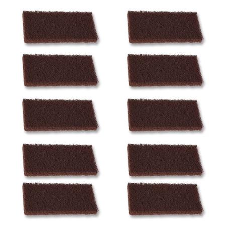 Boardwalk Heavy-Duty Utility Pad, 4.62 x 10, Brown, 10PK 7100359808