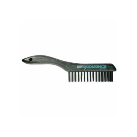 Pferd Shoe Handle Scratch Brushes, 10 1/4 in, 4X16 Rows, Carbon Stl Wire, Plastic Handle 410-85037