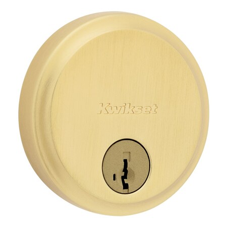 Kwikset Residential Deadbolts Single Cylinder Reversible Satin Brass 258-4S.STRKP