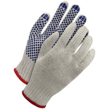 Bdg Cold Weather Gloves, Poly-Cotton, PVC Dotted Grip Palm, Gray, M, 1PR, Vendor Pack 80-9-2035-M-K