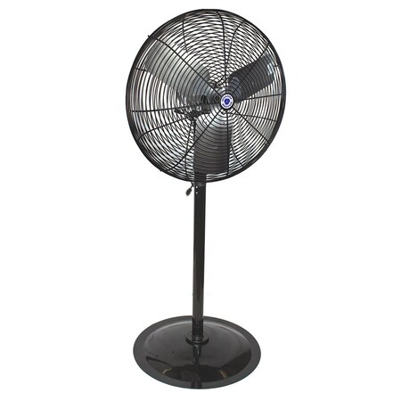 Schaefer Pedestal Fan, 24 in Blade Dia, 115V, Oscillating TW24B-PRB