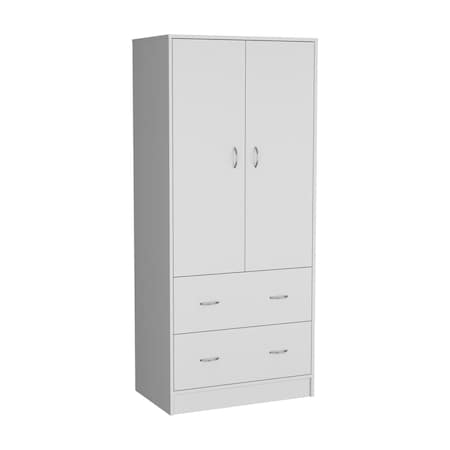 Homeroots 71" White Two Door Two Drawer Combo Dresser 552277
