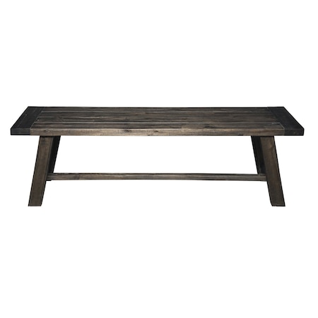 Homeroots 60" Gray And Dark Brown Distressed Wood Dining Bench 524059