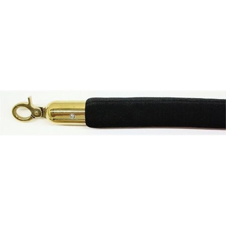 Captain Cold 96 in. Velour Rope with Gold Closable Hook - Black CA2677503