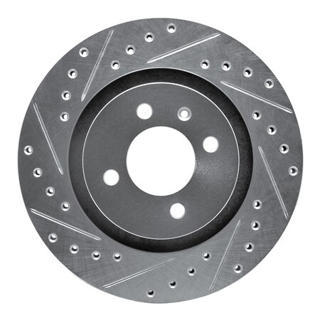 Dynamic Friction Co DFC Brake Rotor - Drilled and Slotted - Silver 631-74008L