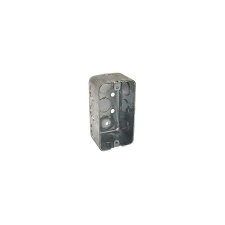 Raco Handy Box, 1 -Gang, 10 -Knockout, 1/2 in Knockout, Steel, Gray, Surface Mounting 8660