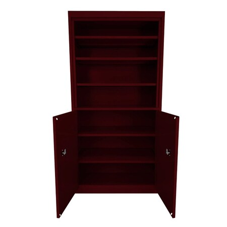 Steel Cabinets Usa Cabinet Bookcase, 72 in H, 33 in W, Wine Red, 5 Shelves CBC-331872-WR