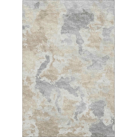 Homeroots 10' X 14' Beige Charcoal And Gray Abstract Washable Indoor Outdoor Area Rug 643594