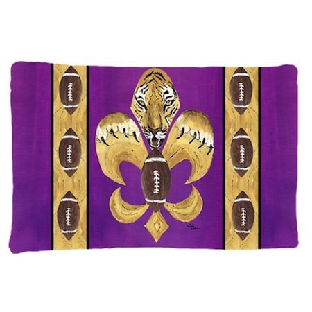 Carolines Treasures 20.5 x 30 in. Tiger Football Fleur De Lis Moisture Wicking Fabric Standard Pillow Case 8205PILLOWCASE