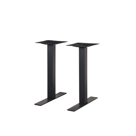 Bfm Seating Uptown, 24in End Base 2pc Dining Height, 3in Square Columns, 11 7/8in Bolt-On Top Plate- Sand Black LP-0024SQ