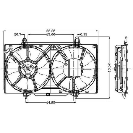 Global Parts Distributors Electric Cooling Fan Assembly 2811464