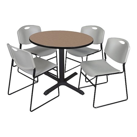 Cain Breakroom Table and Chair Set TB42RNDNO44GY