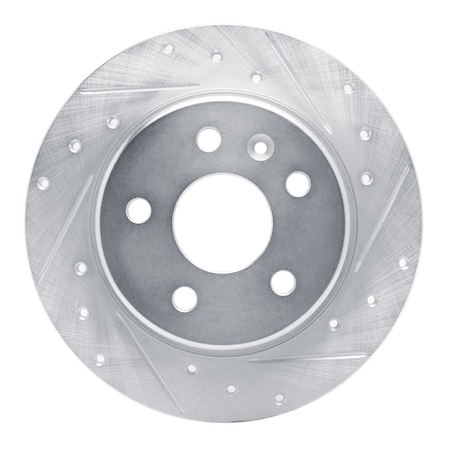 Dynamic Friction Co DFC Brake Rotor - Drilled and Slotted - Silver 631-47052R
