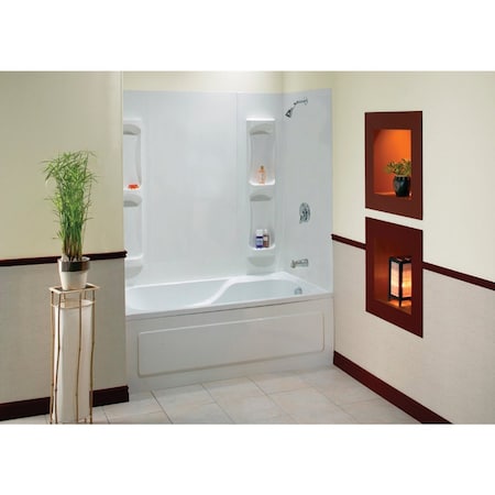 Maax Utah 60-1/2''Lx31-3/4'' Wx59'' H 5-Piece Glue Up Tub Wall Surround in Wht 102573-129