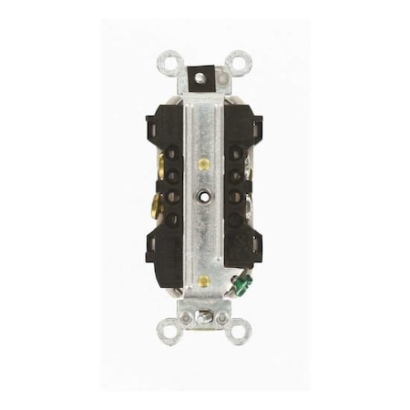 Leviton 15 Amp 125-Volt 2-Pole Hospital Grade Duplex Outlet Straight Blade, White 8200-HW