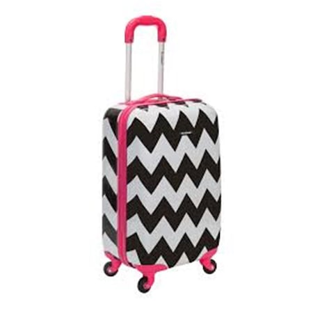 Rockland 20 in. Polycarbonate Carry on Luggage Suitcase, Pink Chevron F191-PINKCHEVRON