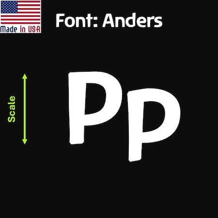 Aacc Self-Adhesive Vinyl Letter: P, Scale: 10 cm. Color: White Font: Anders by, 4PK AACC-Anders-UP-White-M10x4