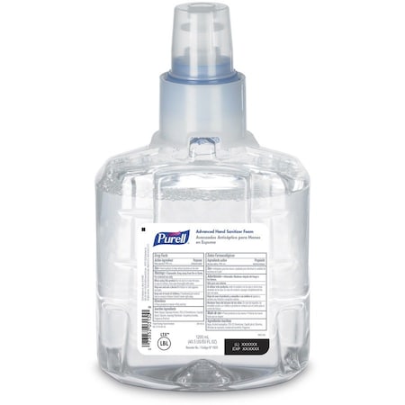 Purell Hand Sanitizer Advanced 1,200 mL Ethyl Alcohol Foaming Dispenser Refill Bottle 1905-02