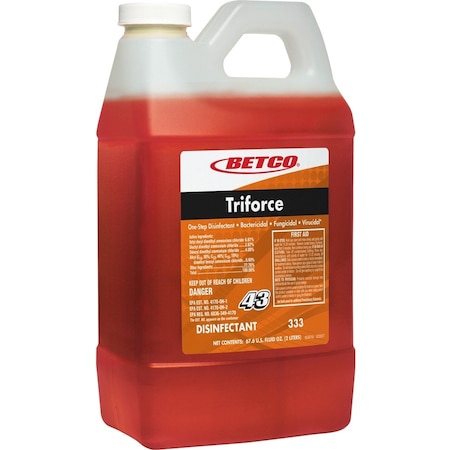 Betco Triforce FastDraw Disinfectant, Fresh Scent, 2 L Bottle, 4PK 3334700