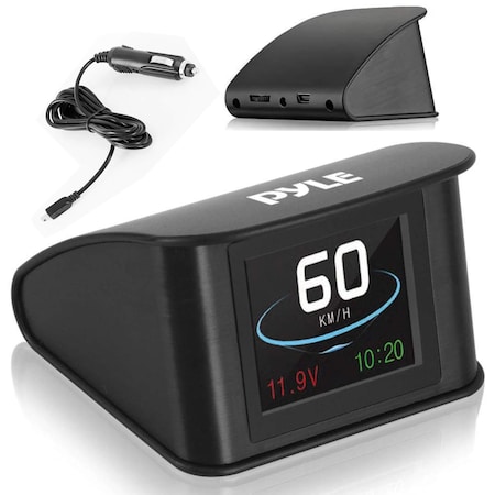 Pyle Pyle Universal Vehicle Smart HUD Display, 2.6" Speedometer, GPS Navigation, Distance, Time Display PHUD19