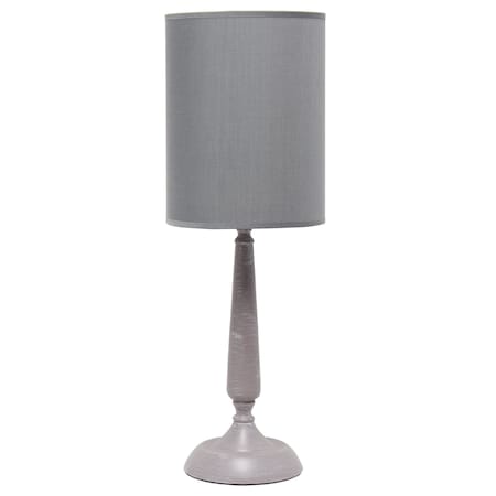 Homeroots 23" Gray Iron Table Lamp With Gray Cylinder Shade 643430