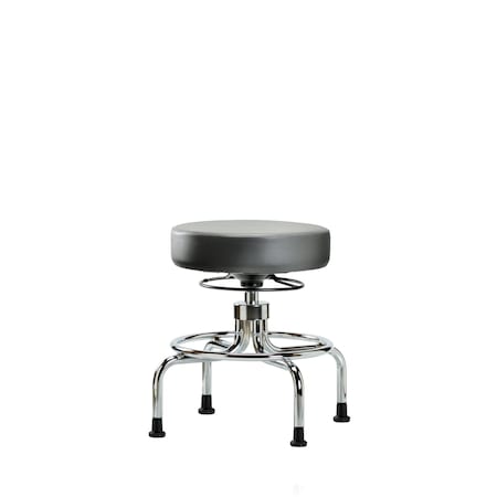Blue Ridge Ergonomics Vinyl Screw-Lift Stool, Med Bench, Glides, Sterling BR-VSLMD-CR-RG-8840
