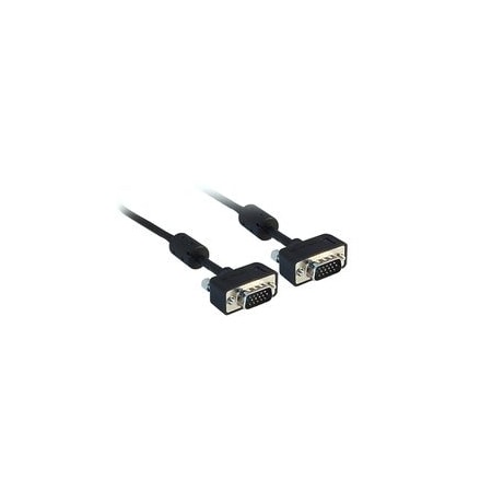Cable Wholesale Slim SVGA Cable with Ferrites, Black, HD15 Male, Coaxial Construction, 32 AWG, 3 foot 10H1-11103