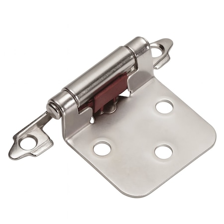 Sapphire 1-1/2 in. Partial Overlay Self-Closing Exposed No Radius Cabinet Hinge in Satin Nickel, 50PK SP-804008