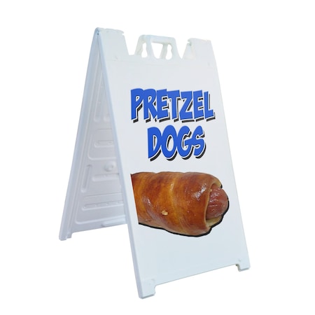 Signmission Pretzel Dogs, A-Frame & 2 Sign Inserts, Heavy-Duty Plastic Frame SBHD-C-2436-Pretzel Dogs