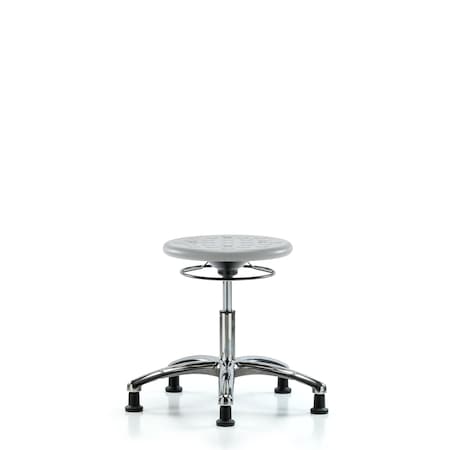 Blue Ridge Ergonomics Class 10  Polyurethane Clean Room Stool-Desk Height with Stationary Glides in Gray Polyurethane CLR-IPDHSO-CR-RG-GRY