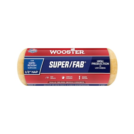 Wooster R240 7 in. Super Fab 0.5 in. Nap Roller Cover- Semi-Rough 71497660275