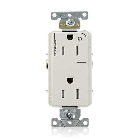 Leviton Dec Plus Dup 15A 125V TR 1Mrk-Ctrl LtAl TDR15-S1T