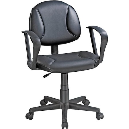Simple Spaces Simple Spaces CYS03-ARM022 Office Chair, Polyurethane Seat, Black Frame CYS03-ARM022