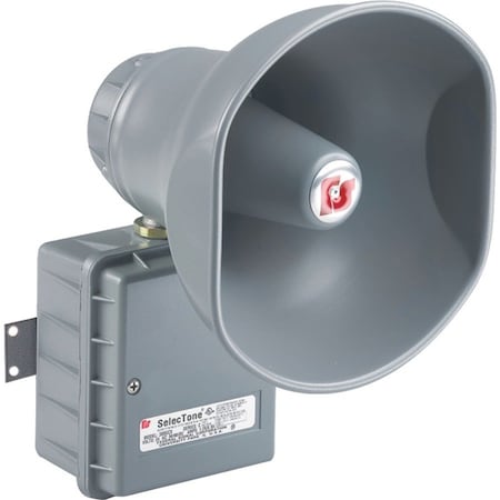 Federal Signal Signaling Device, Horn, Continuous, 120V AC, 0 to 110dB at 10 ft, Die-Cast Aluminum, Gray 300GCX-120