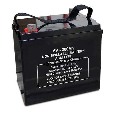 Zoro Select Sealed Lead Acid Battery, 6V, 200Ah, L5 47050