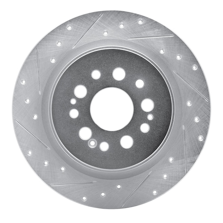 Dynamic Friction Co DFC Brake Rotor - Drilled and Slotted - Silver 631-59070L