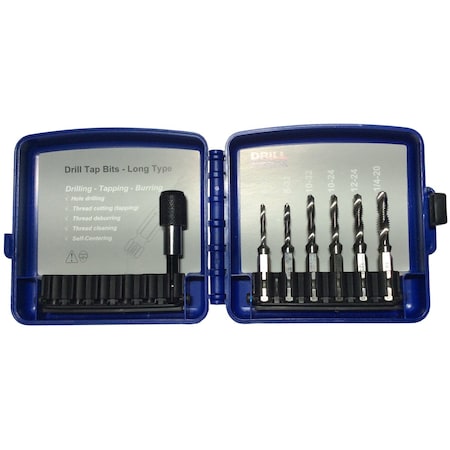 Drill America 6 Piece HSS Combined Drill Bit & Tap (Drap) Set DWTDRAP-SET