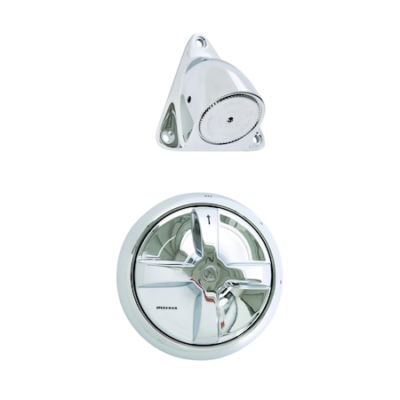 Speakman Anti-Ligature Trim and Showerhead (Valve Not Included), 1.75 GPM, Stainless Steel SLV-3200-E175