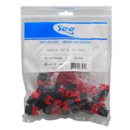 Maxpower CAT 6 HD Jack - Black, 25PK MA3540656